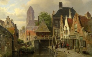 City scene on the canal